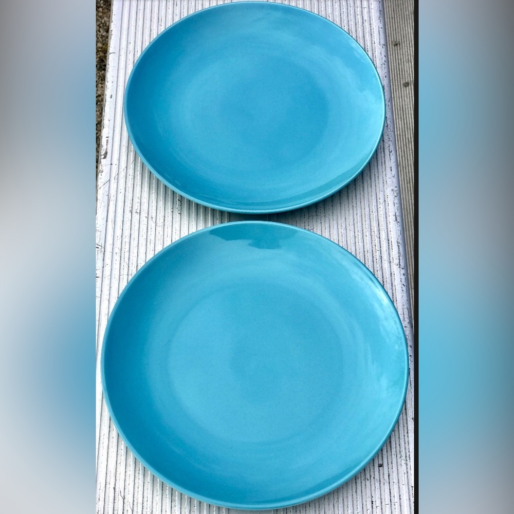 Vintage (Set of 2) Discontinued Turquoise Fargrik IKEA of SWEDEN Salad Plates